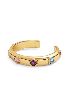 Gold Plated Crystal Charm Cuff