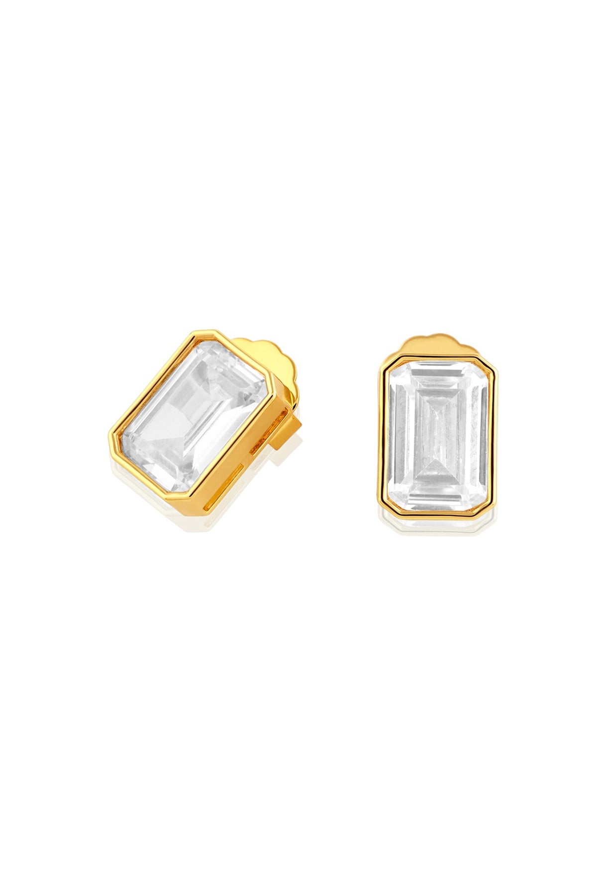 Gold Plated Synthetic Stone Hoop Earrings