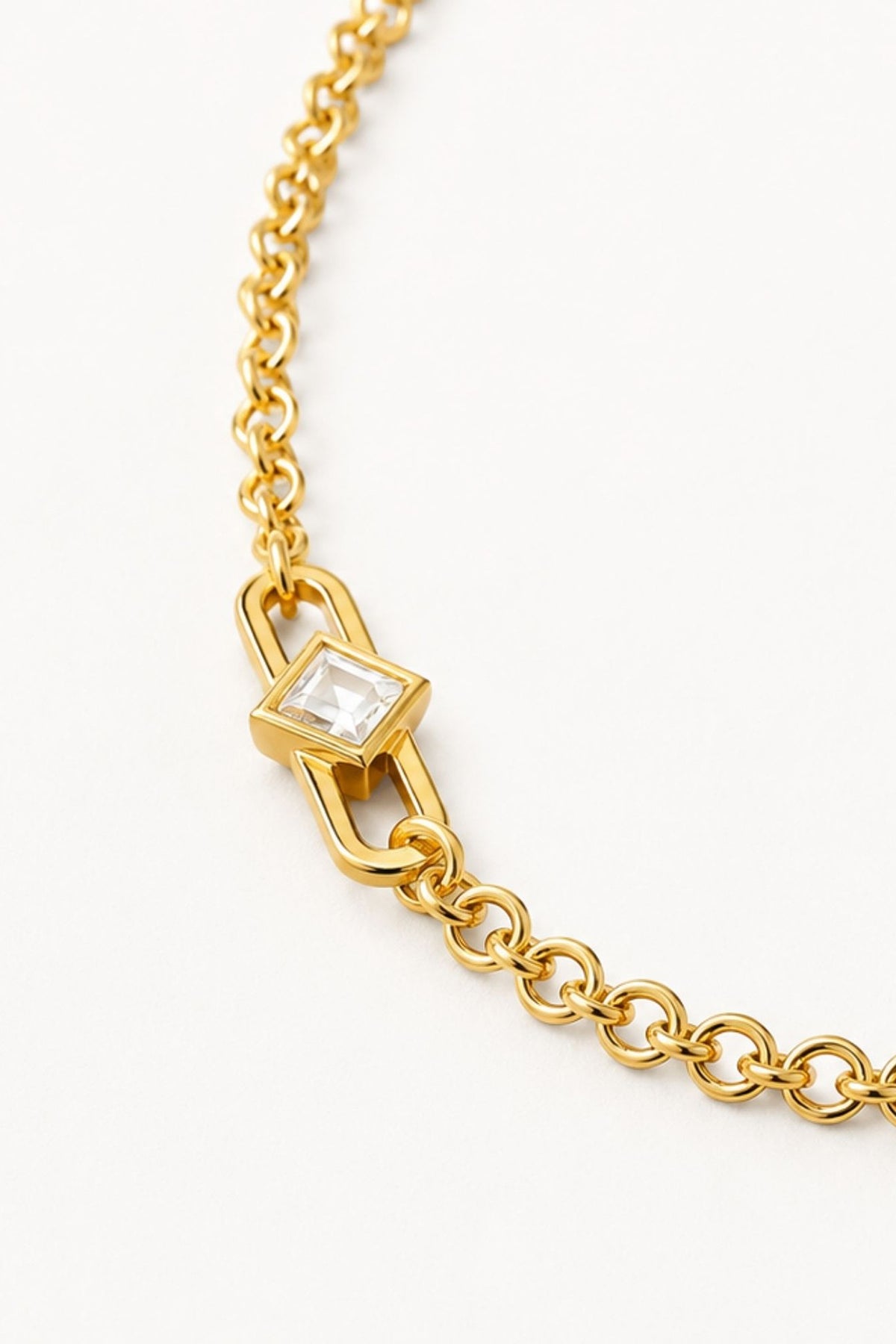 Micron Gold Finish Hand-Cut Polki Mirror Long Necklace
