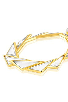 Gold Plated Mirror Statement Libra Earrings