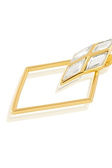 Gold Plated Mirror Rhombus-Shaped Earrings