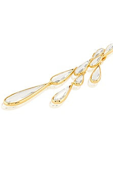 Gold Plated Mirror Drop Long Earrings