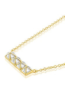 Gold Plated Mirror Pendant Necklace