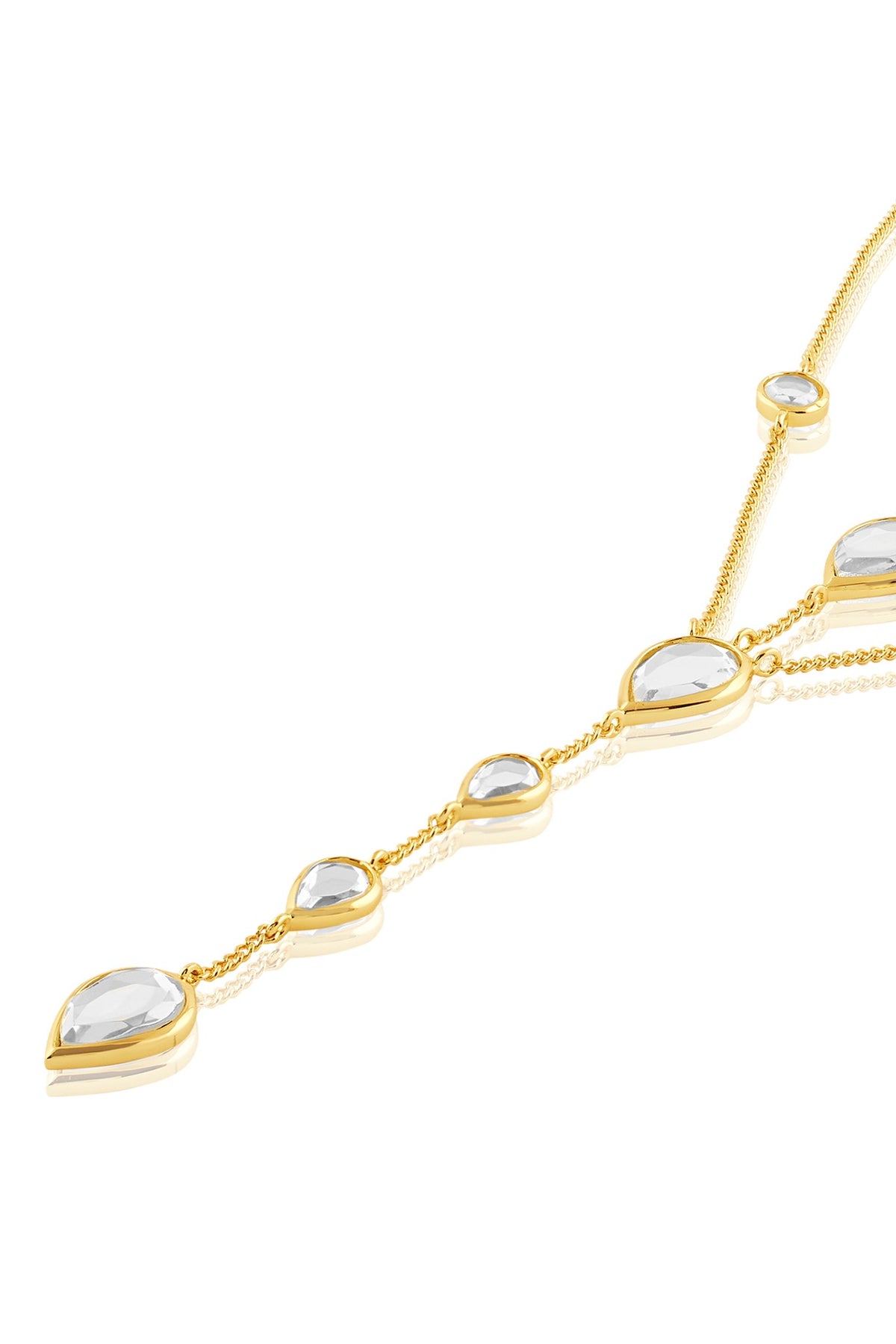Gold Plated Mirror Y Necklace