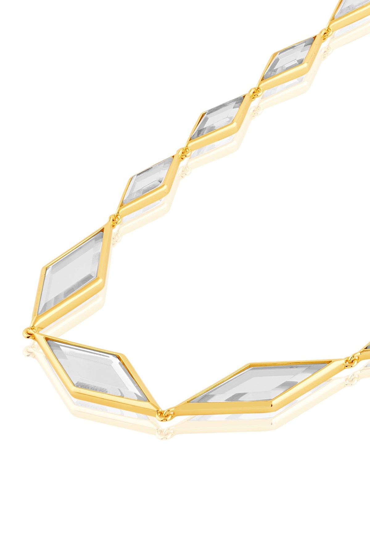 Gold Plated Mirror Choker Necklace