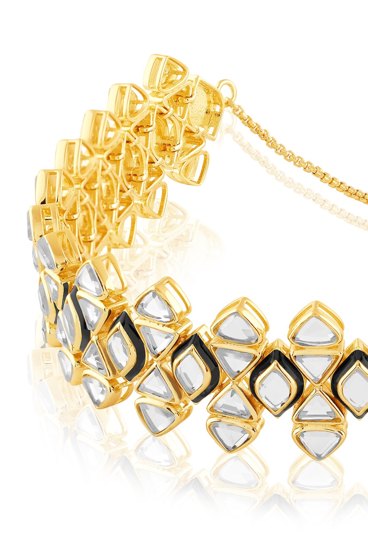 Gold Plated Turquoise Stone Choker Necklace