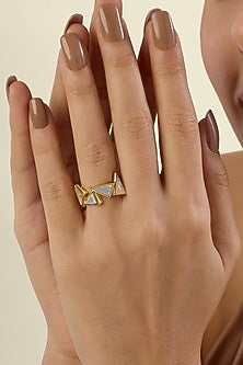 Gold Plated Mirror Triangle Band Ring