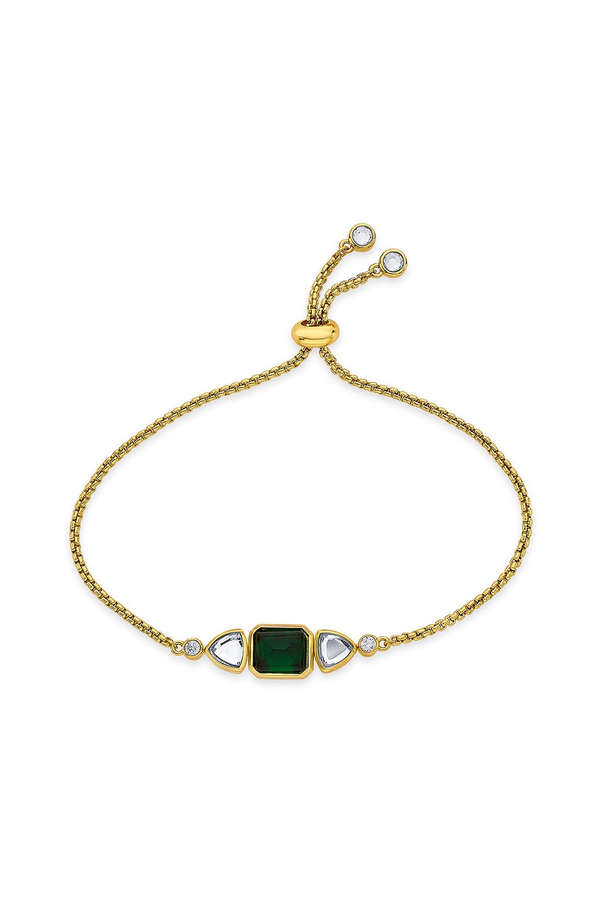 Gold Finish Green Hydro & Mirror Bracelet