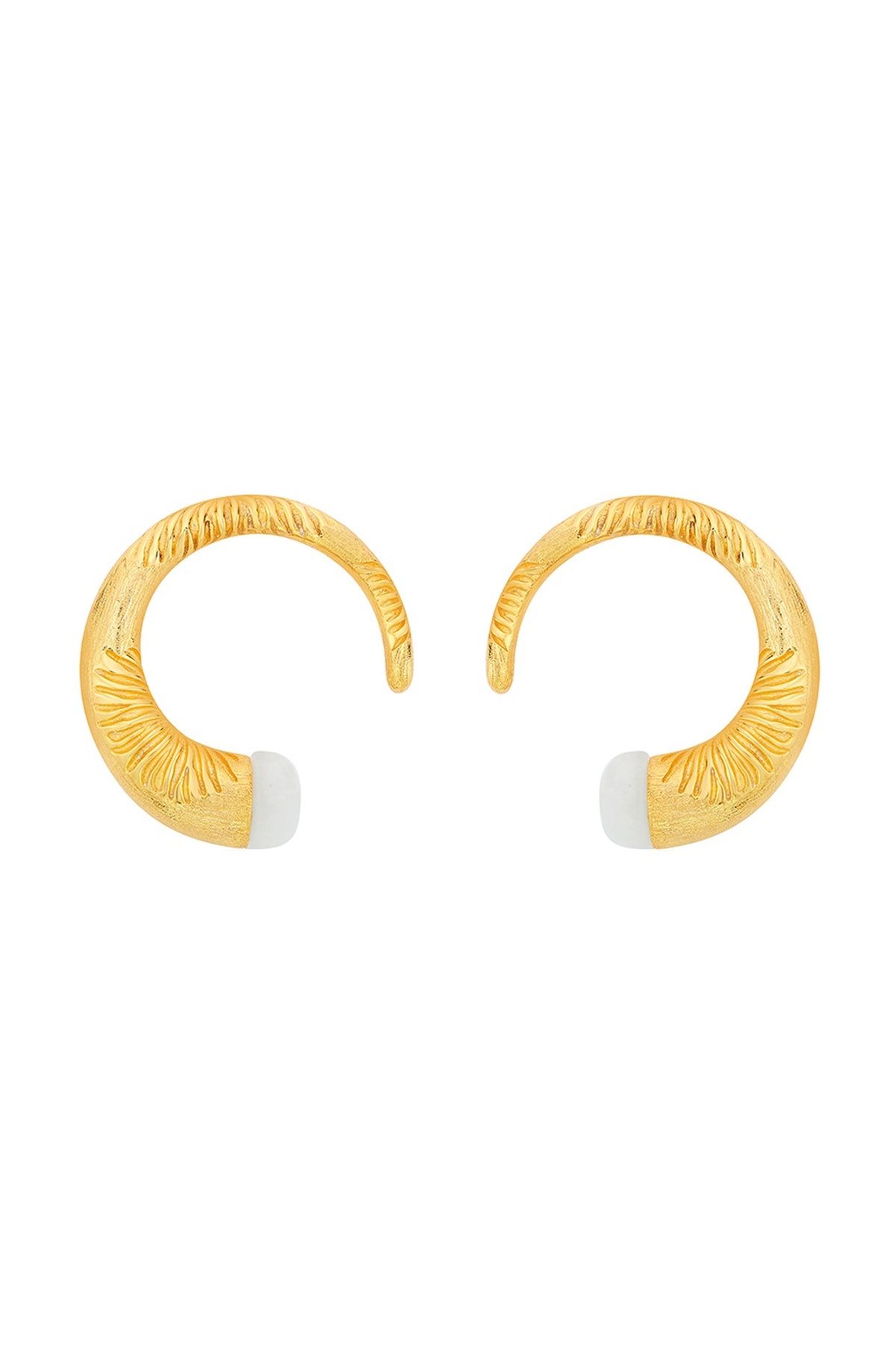 Gold Plated Jade Hoop Earrings