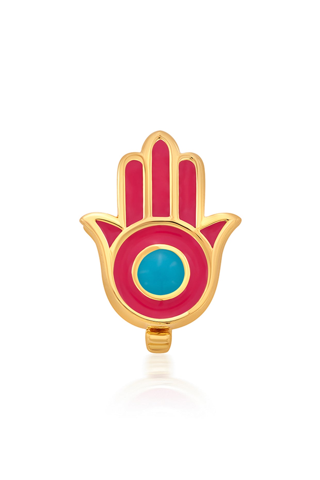 Gold Plated Hamsa Rose Charm