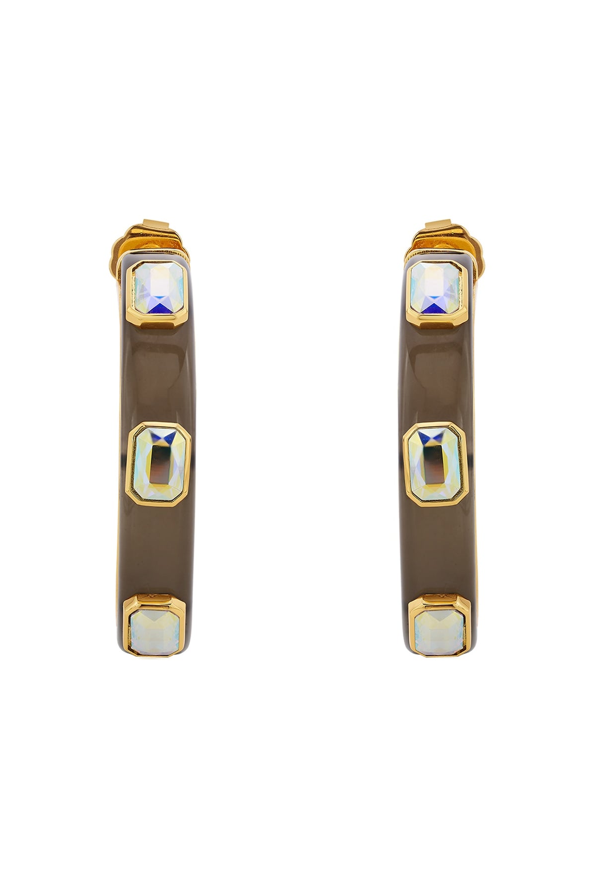 Gold Plated Resin Hoop Earrings