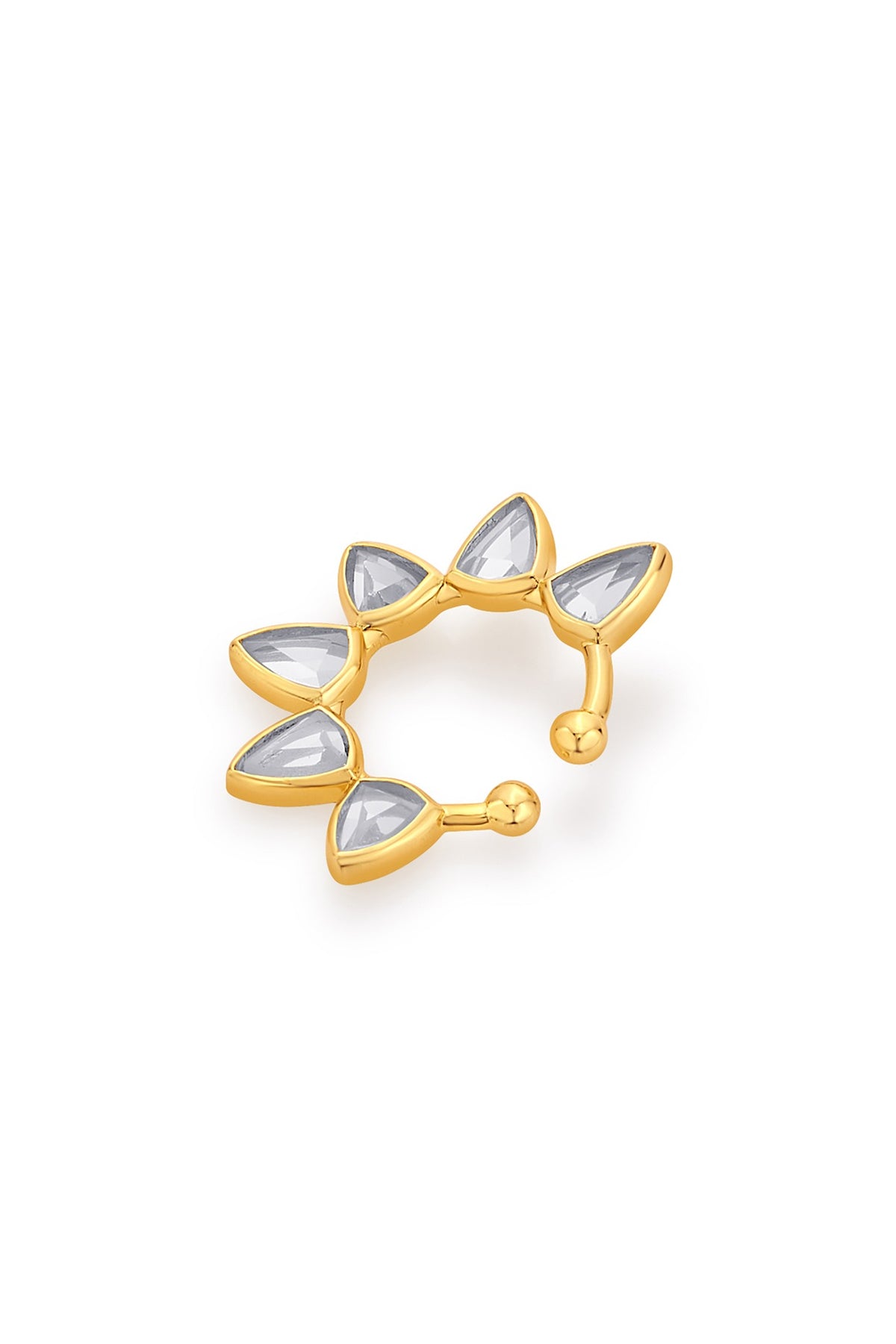 Gold Finish Floral Nose Pin