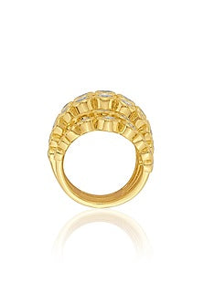 Gold Finish Multi-Band Cocktail Ring