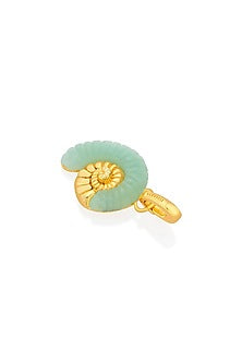 Gold Finish Amazonite Seashell Charm