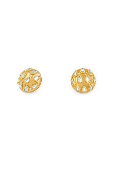 Gold Plated Resin Mirror Stud Earrings