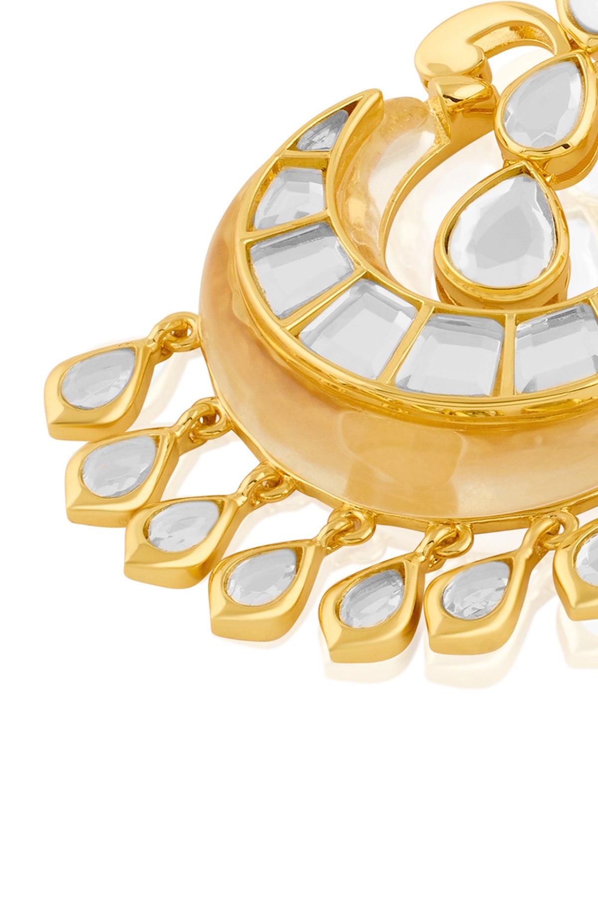 Gold Plated Resin & Mirror Dangler Earrings