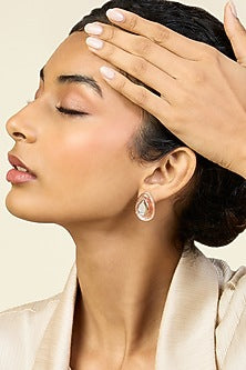 Rose Gold Plated Resin & Mirror Stud Earrings