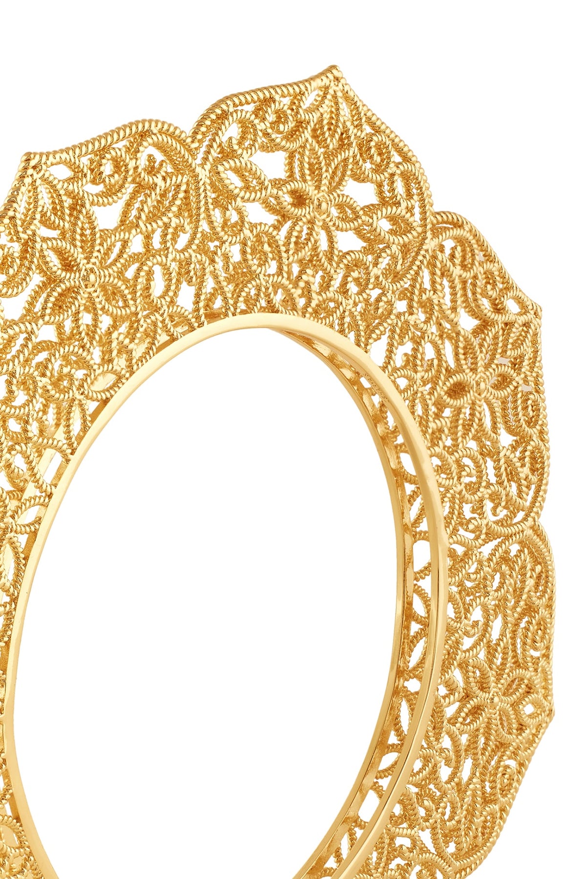 Gold Plated Hand-Cut Mirror Bangle