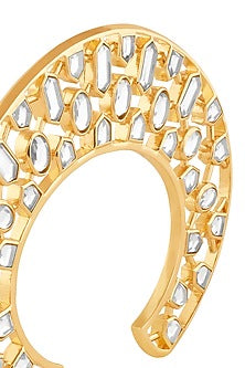 Gold Plated Mirror & Crystal Zirconia Cuff