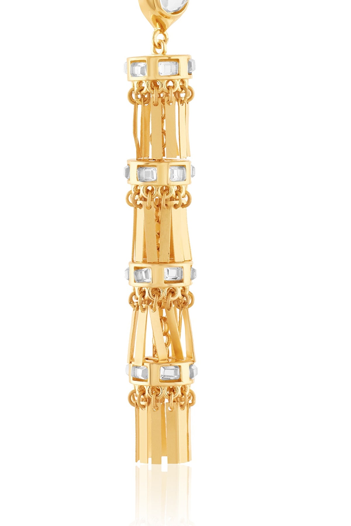 Gold Plated Mirror Dangler Earrings