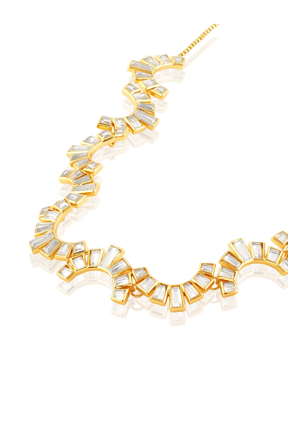 Gold Plated Hand-Cut Mirror Choker Necklace