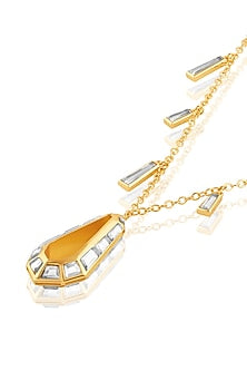 Gold Plated Hand-Cut Mirror Filigree Pendant Necklace