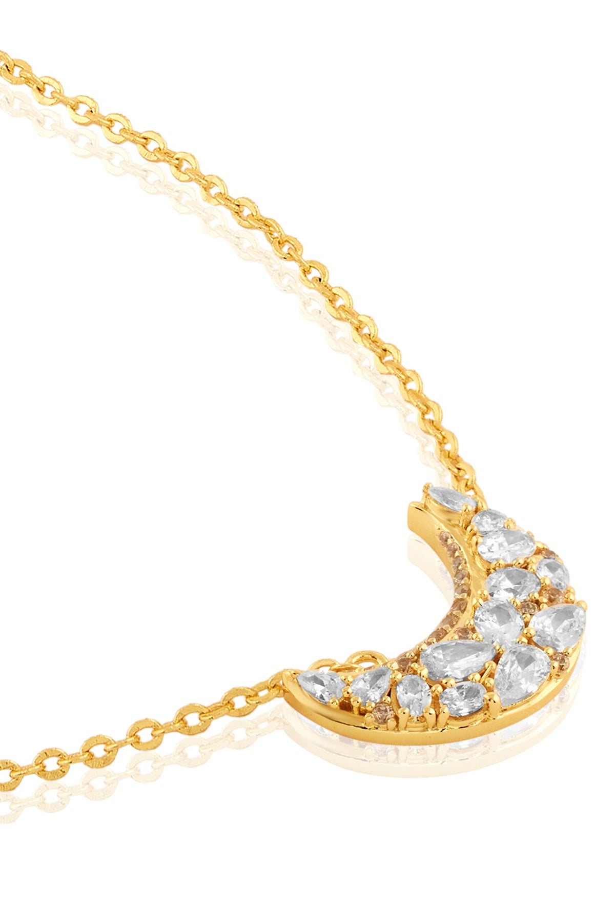Gold Plated Crystal Zirconia Pendant Necklace