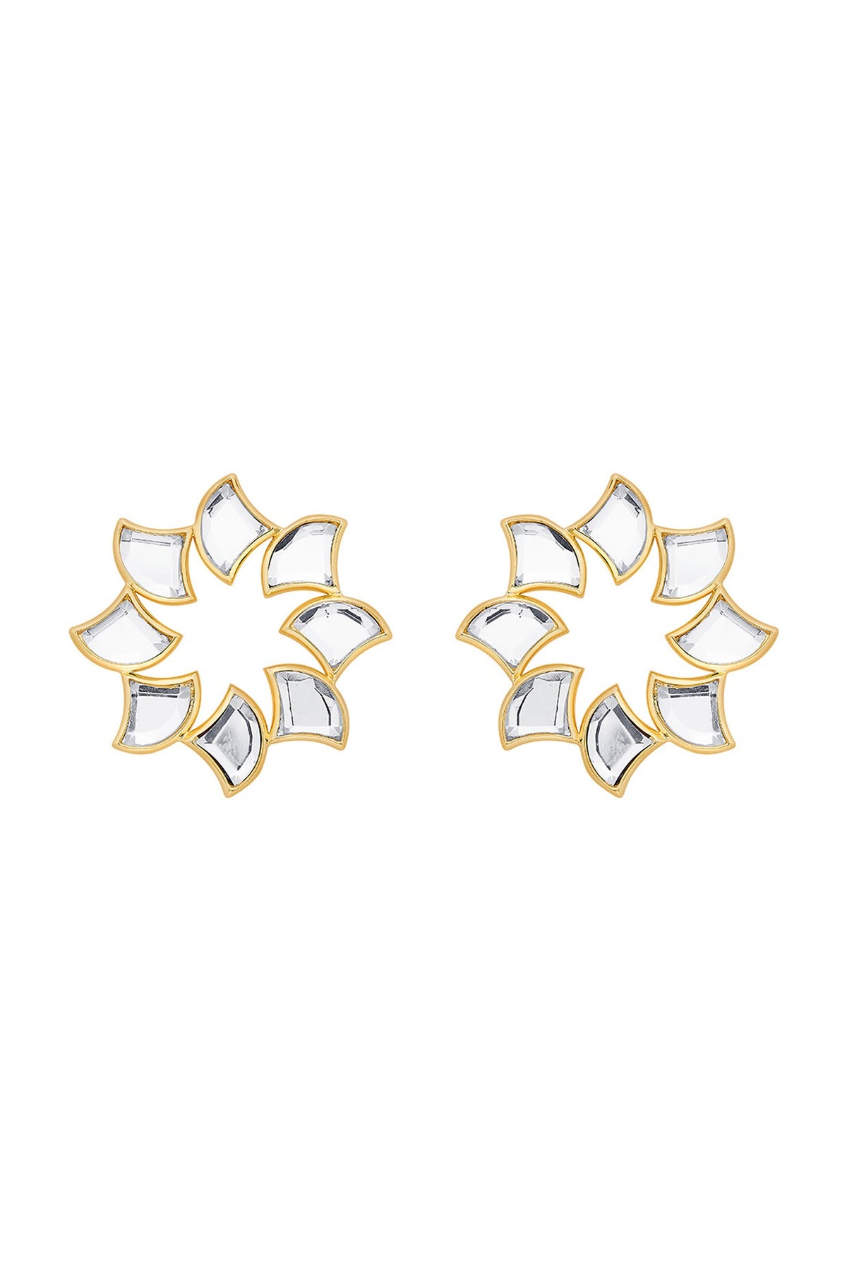 Gold Plated Floral Stud Earrings
