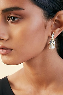 Gold Finish Pearl Earrings