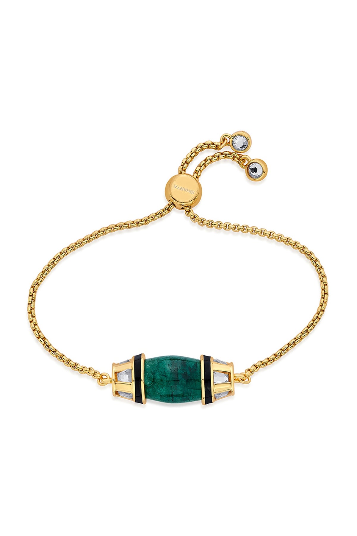 Gold Plated Quartz & Mirror Bracelet