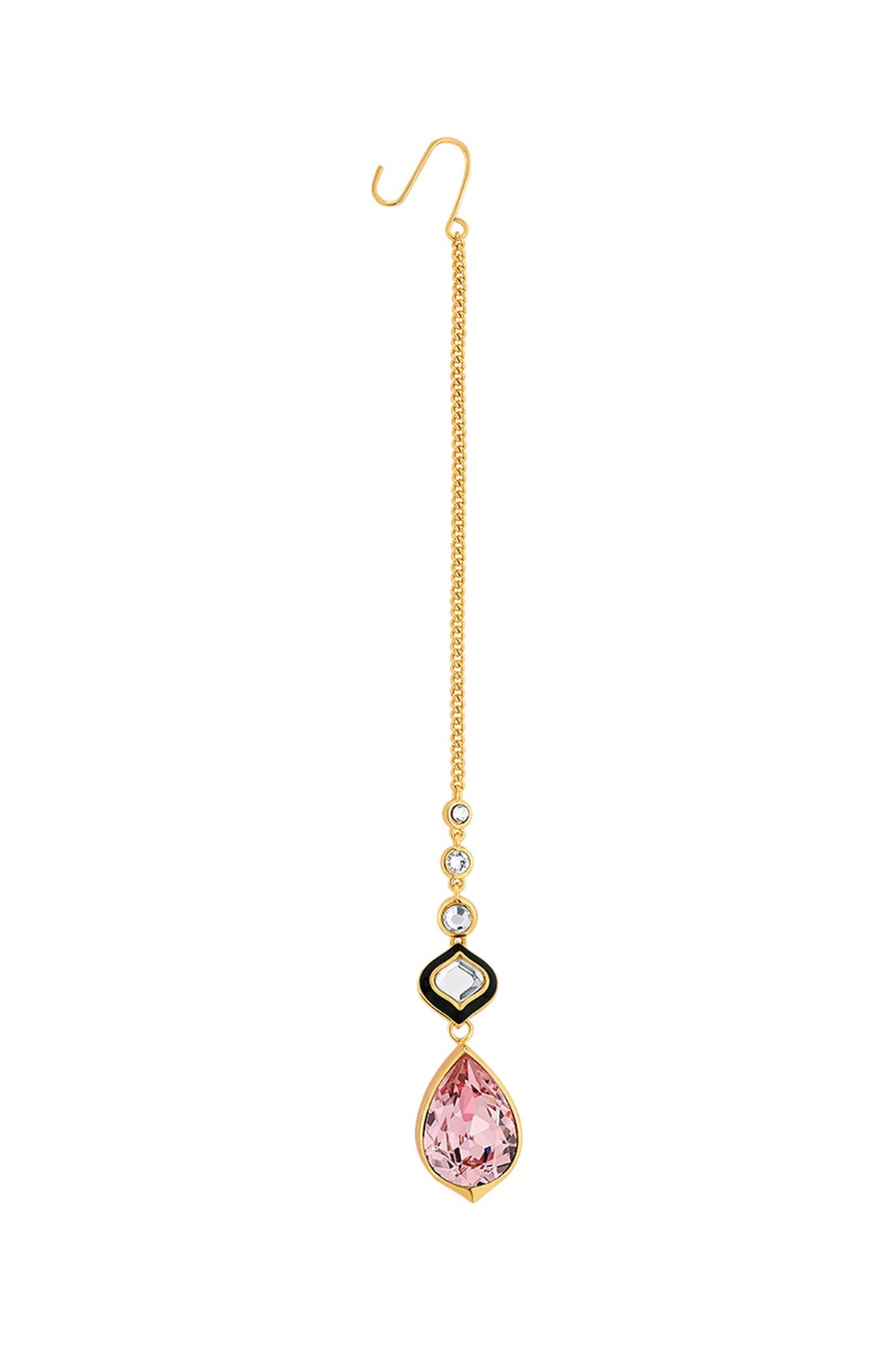Gold Plated Mirror & Crystal Maang Tikka