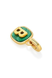 Gold Finish Malachite Stone Charm