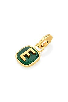 Gold Finish Malachite Stone Charm