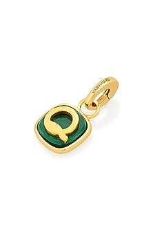 Gold Finish Malachite Stone Charm