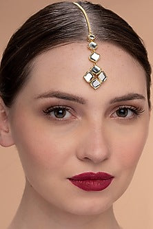 Gold Plated Mirror Maang Tikka