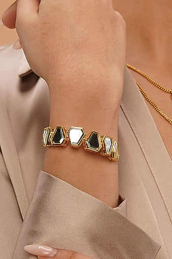 Gold Plated Mirror Bolo Bracelet