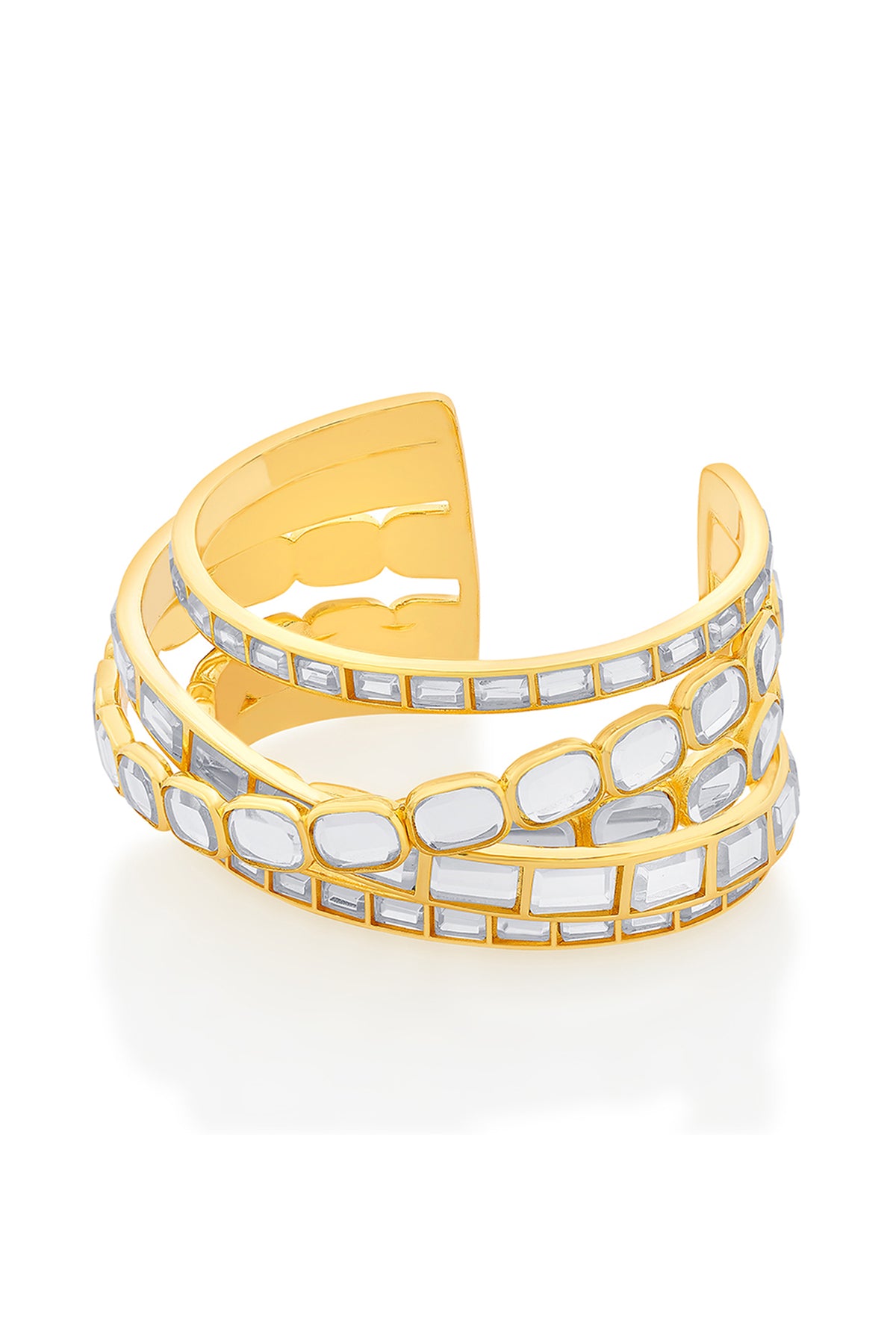 Gold Plated Mirror Stack Cuff