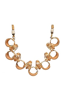 Gold Rhodium Finish Hand-Knotted Ball Chain Embellished Granthi Necklace
