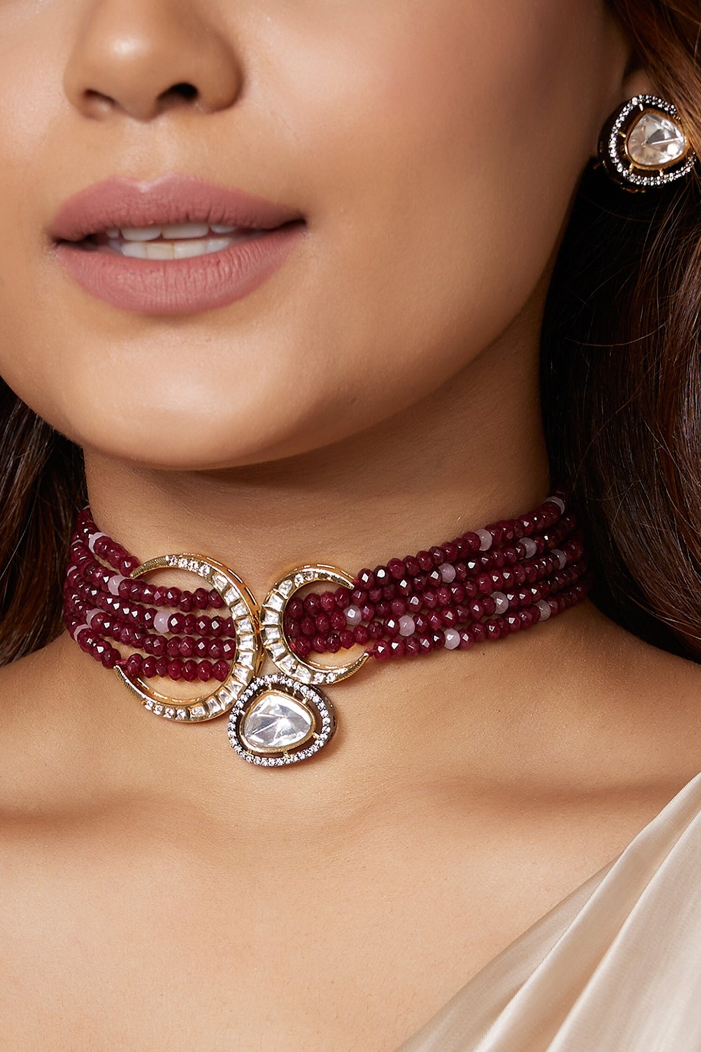 Crescent Pendant Choker Set