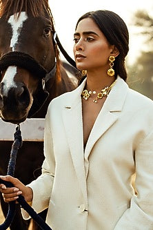 Gold Plated Pearl Choker Necklace
