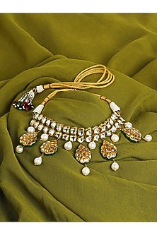 Gold Finish Hydro Kundan Polki Necklace
