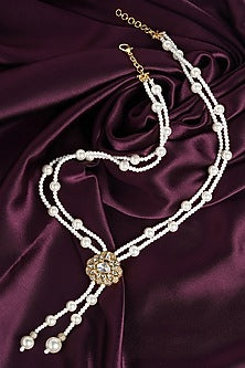Gold Finish Shell Pearl Necklace