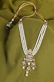 Gold Finish Agate Beaded Necklace