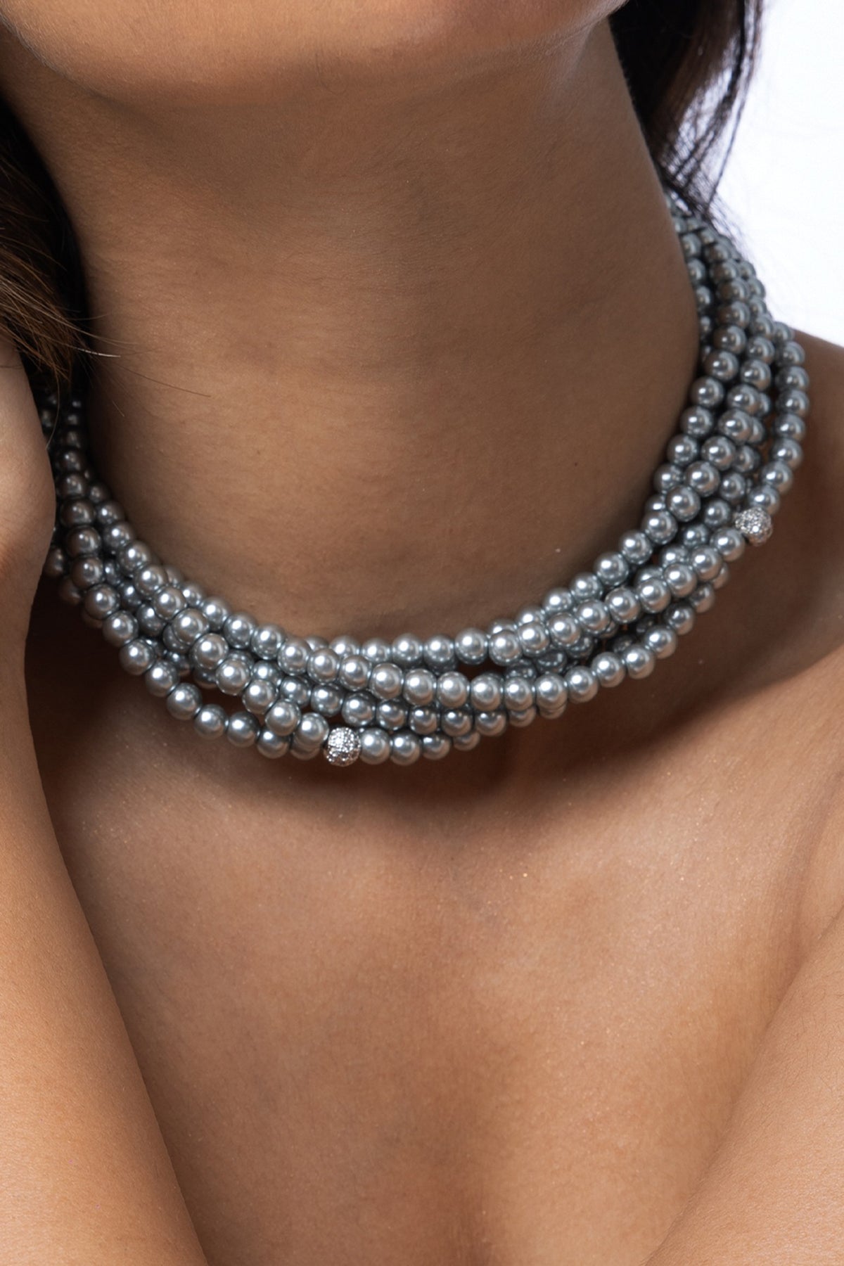 Grey Beaded Necklace