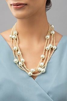 Gold Finish Beads Necklace