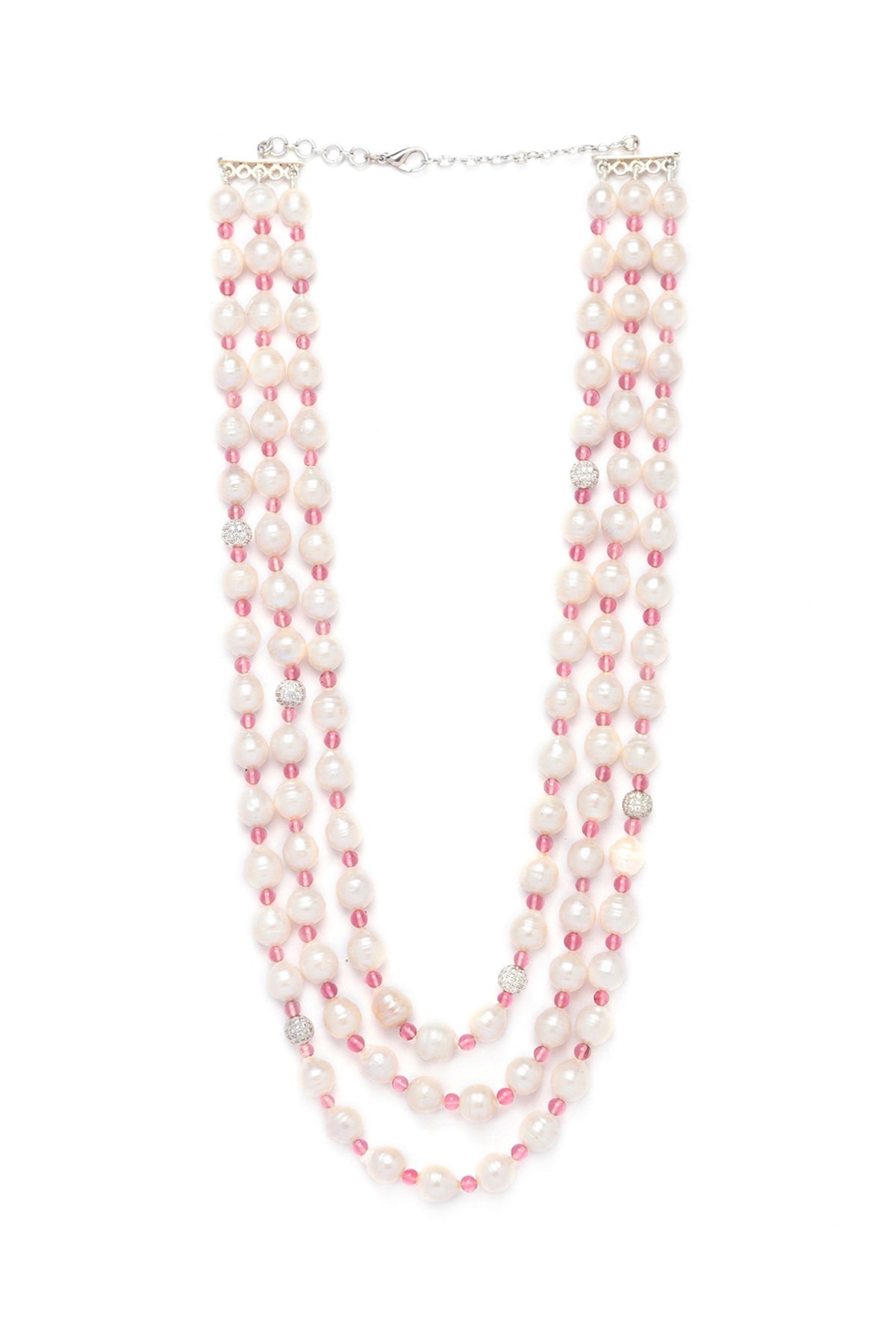 White Finish Swarovskis Necklace
