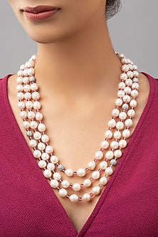 White Finish Swarovskis Necklace