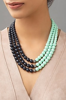 Gold Finish Swarovski & Pearl Necklace