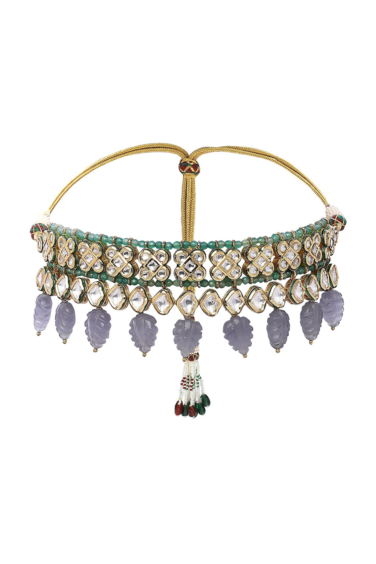 Gold Plated Polki Choker Necklace Set