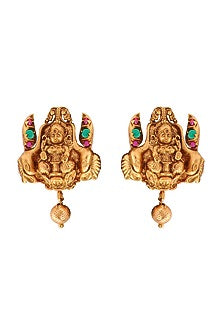 Antique Gold Plated Beaded Pendant Necklace Set